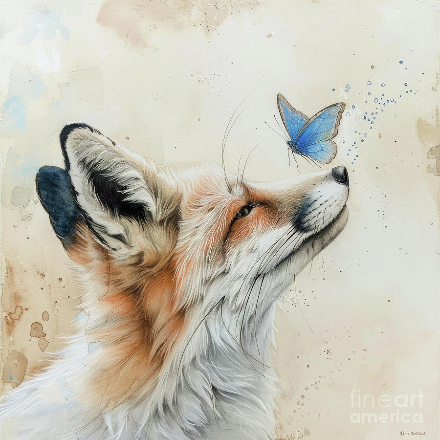 The Fox And The Butterfly Painting by Tina LeCour