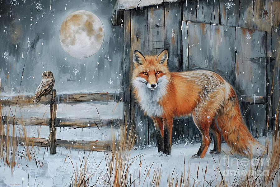 The Fox And The Owl Painting