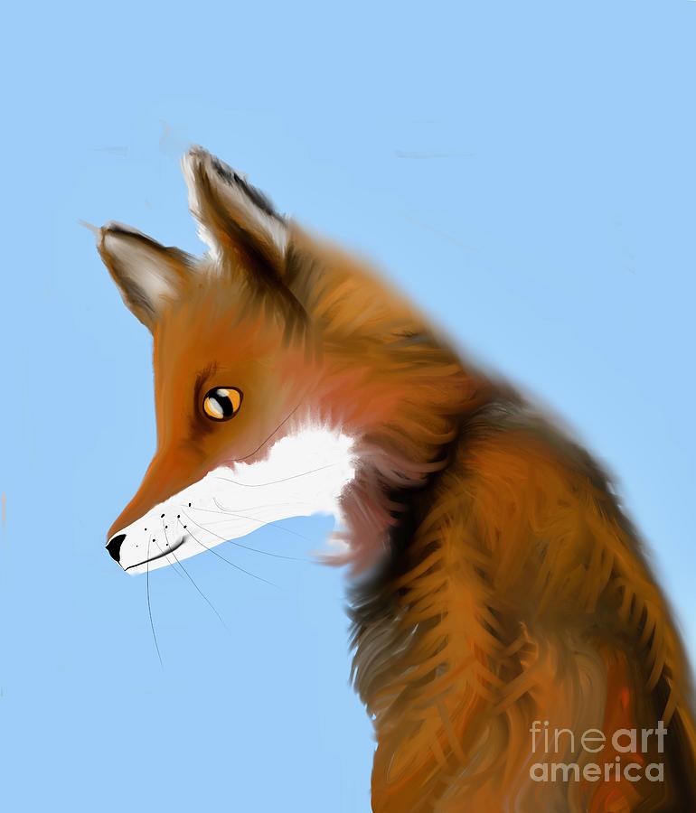The fox Digital Art by Elaine Hayward