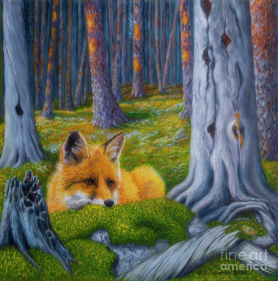 The Fox Is Watching Painting