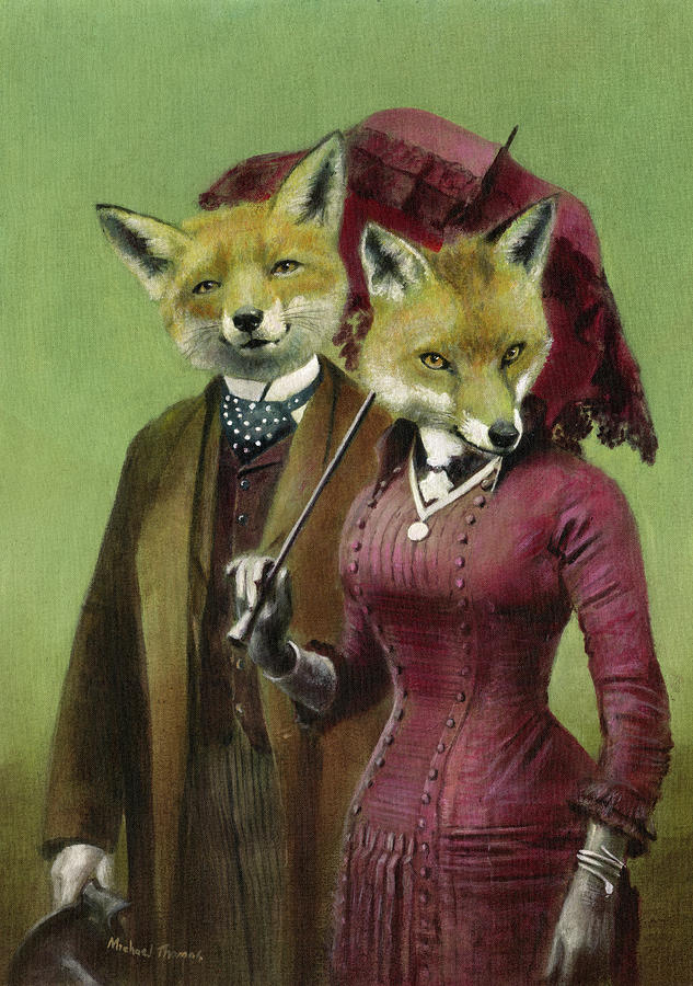The Foxes Painting by Michael Thomas