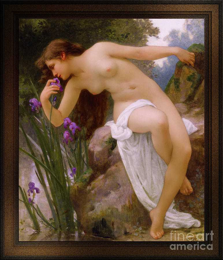 The Fragrant Iris by Guillaume Seignac Remastered Xzendor7 Fine Art Classical Reproductions Painting by Xzendor7