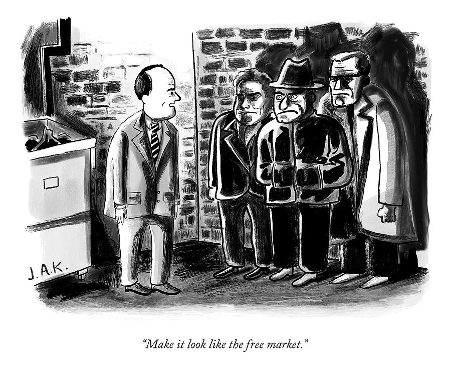 The Free Market Drawing by Jason Adam Katzenstein