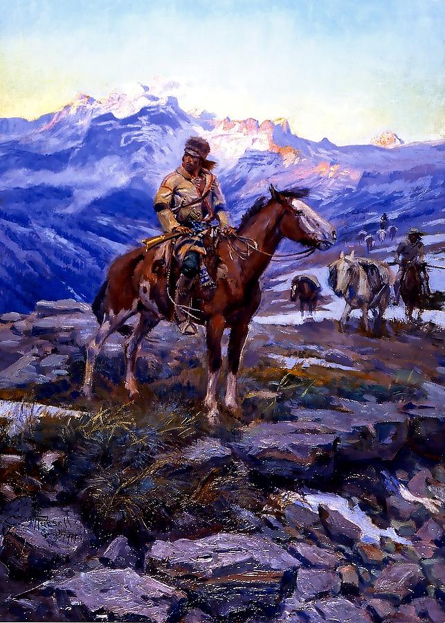 The Free Trappers Western Art Digital Art by Patricia Keith