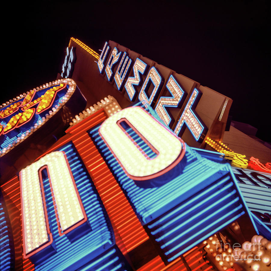 The Fremont Casino Neon Sign at Night 1972 Photograph by Aloha Art