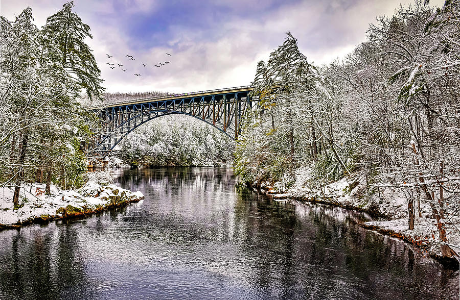 The French King Bridge in Winter Photograph by Mitchell R Grosky
