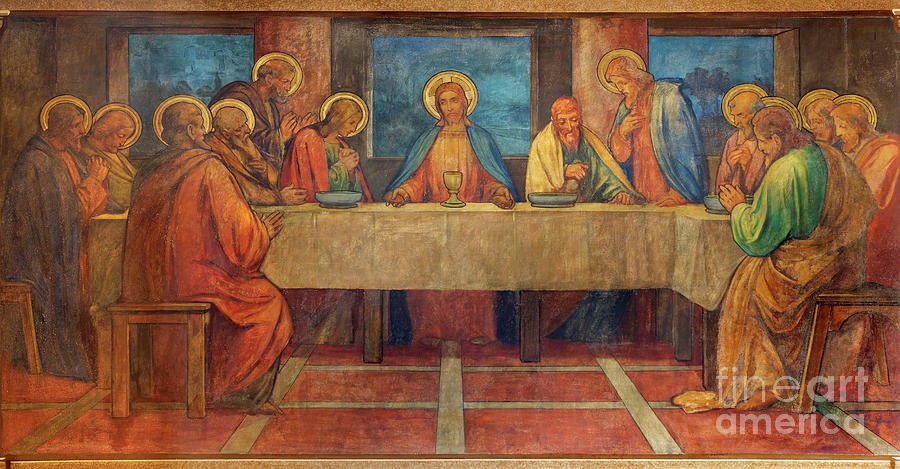 The fresco of Last Supper Photograph by Jozef Sedmak - Pixels