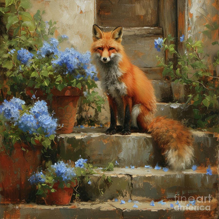 Fox Painting - The Friendly Fox by Tina LeCour
