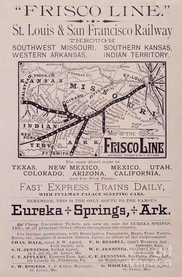 The Frisco Line Map Photograph by Garry McMichael
