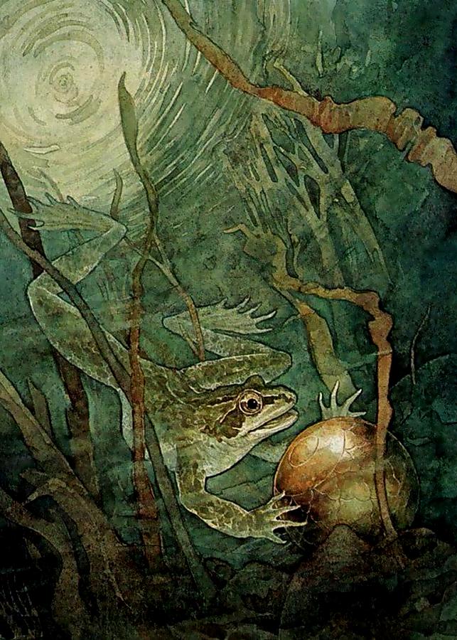 Fantasy Digital Art - The Frog Prince and the Golden Ball by Patricia Keith