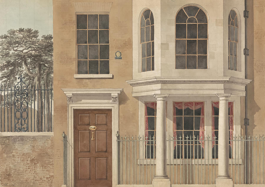Architecture Painting - The Front of a Town House by Michael Angelo Rooker