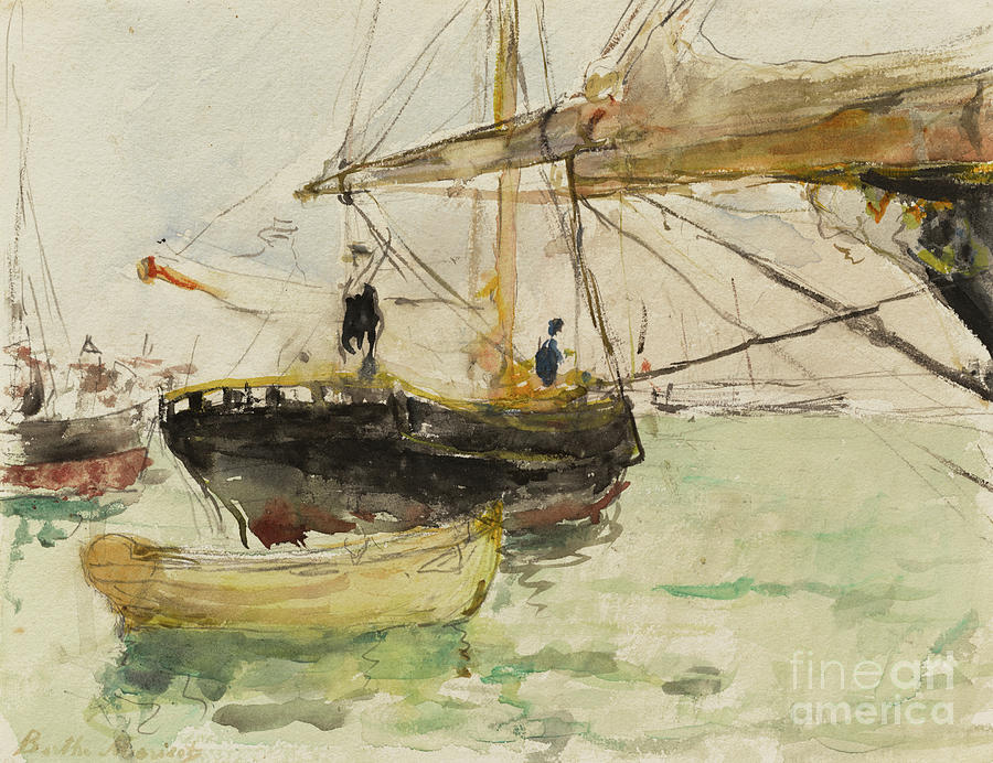 The Front of a Yacht Painting by Berthe Morisot