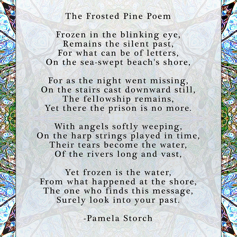 Winter Digital Art - The Frosted Pine Poem by Pamela Storch