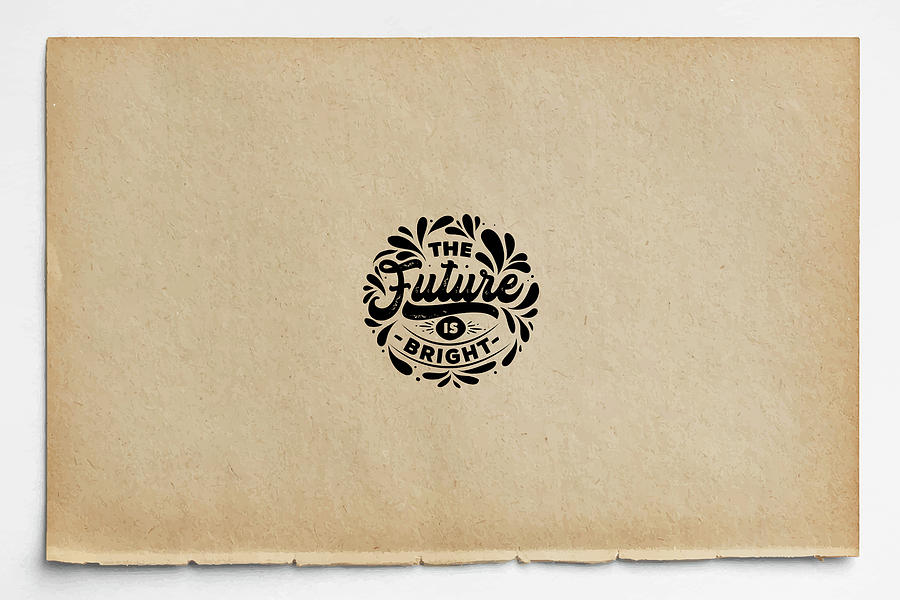 The Future Is Bright Brown Paper Design Painting