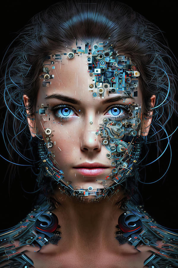 The Future of AI 10 Cyborg Woman Digital Art by Matthias Hauser
