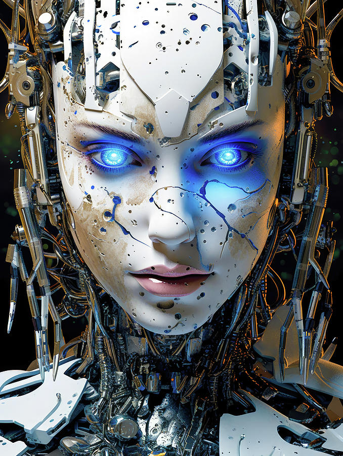 The Future of AI 54 Blue Eyes Digital Art by Matthias Hauser