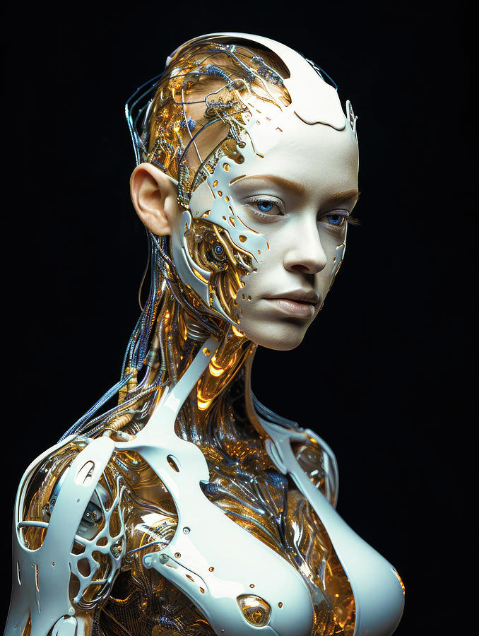 The Future of AI 59 Female Robot Portrait Digital Art by Matthias Hauser