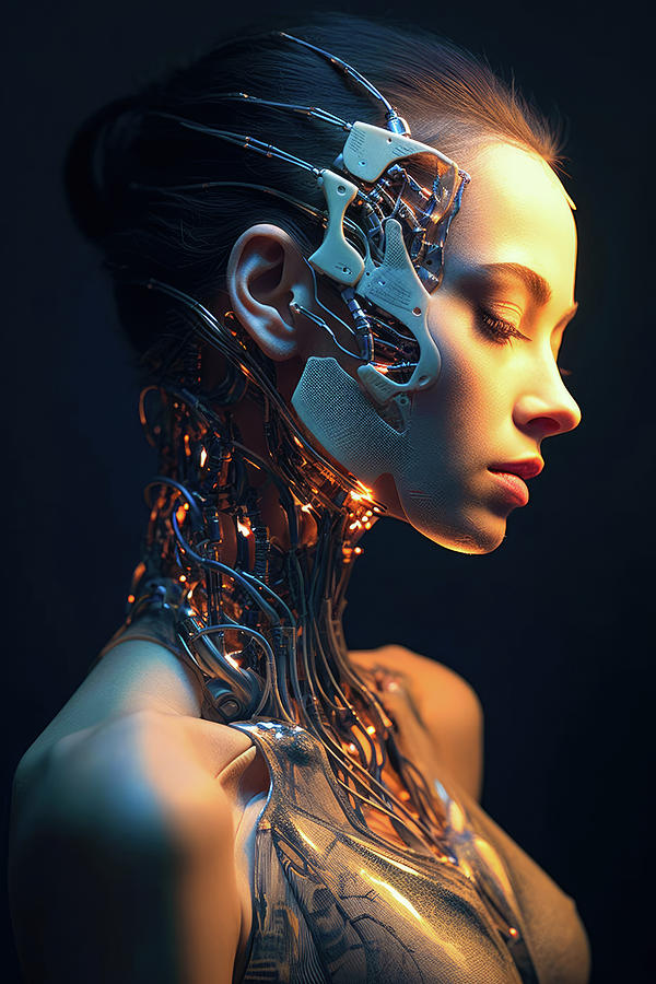 The Future of AI 60 Beautiful Female Robot Digital Art by Matthias Hauser