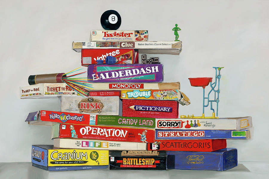 Board Game Painting - The Games People Play by Gail Chandler