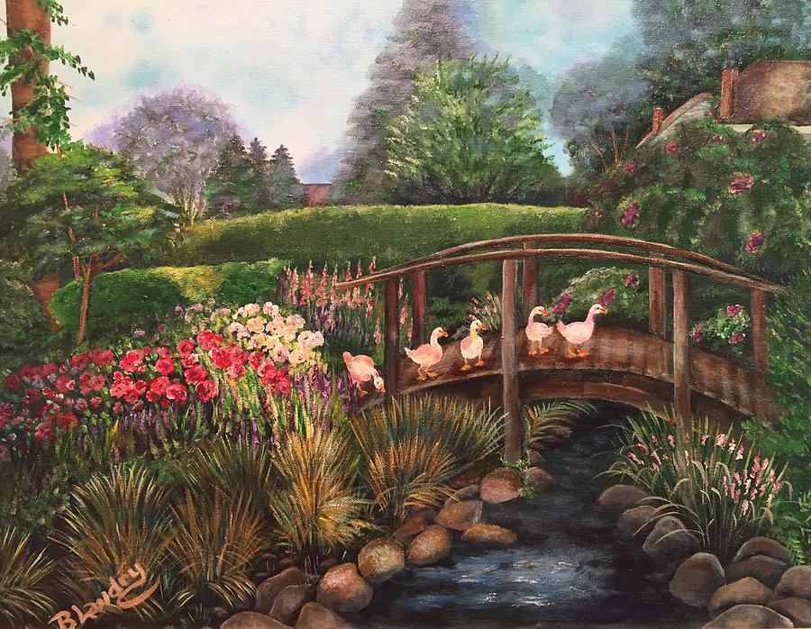 The Garden Bridge Painting by Barbara Landry