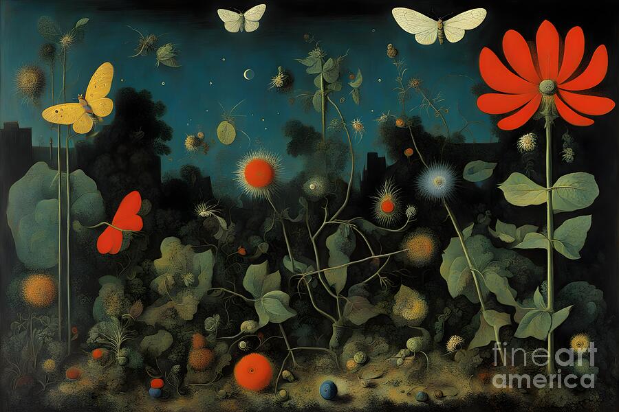 The Garden Comes Alive at Night Digital Art by Julie Kaplan - Fine Art ...