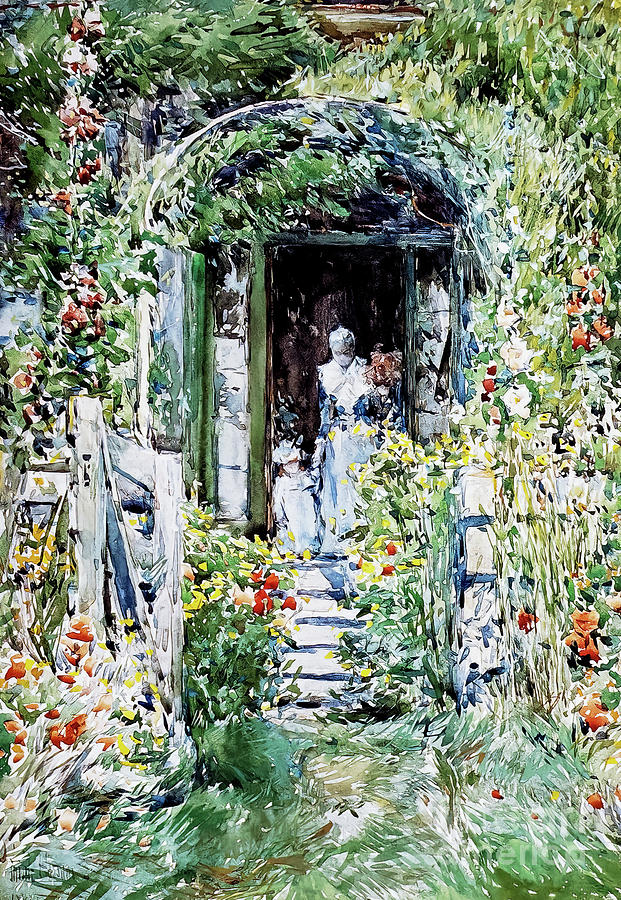 The Garden in Its Glory by Childe Hasam 1892 Painting by Childe Hassam