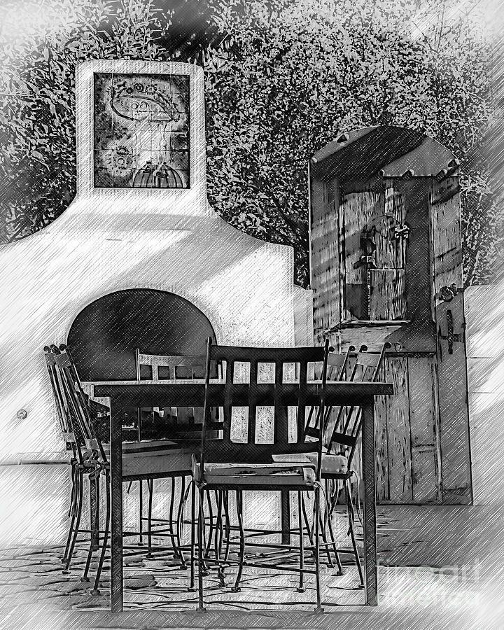 The Garden Kitchen Sketched Digital Art by Kirt Tisdale