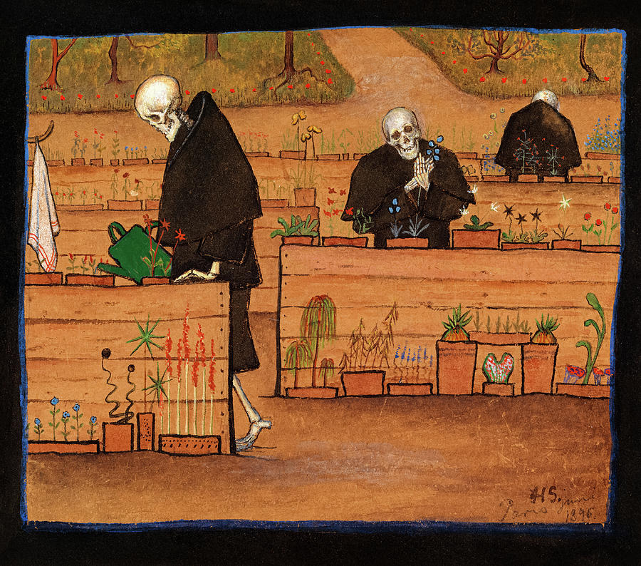 Flower Painting - The Garden of Death, 1896 by Hugo Gerhard Simberg