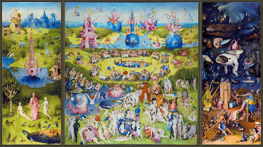 The Garden of Earthly Delights - The Triptych. Painting by Hieronymus Bosch and George Art