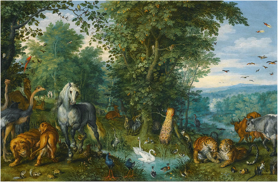 The Garden of Eden with the Fall of Man Painting by Jan Brueghel the ...