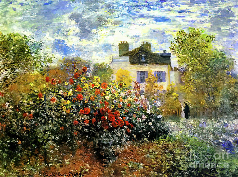 The Garden of Monet at Argenteuil by Claude Monet 1873 Painting by Claude Monet