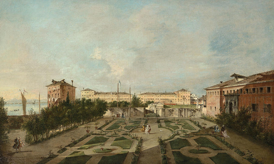 The Garden of Palazzo Contarini dal Zaffo Painting by Francesco Guardi