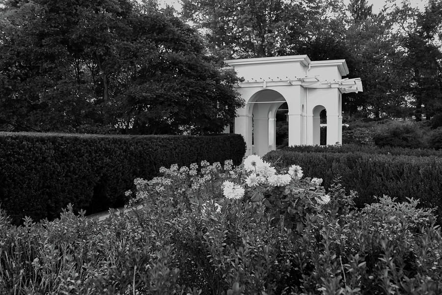 The Garden Pavilion, In Grayscale Photograph