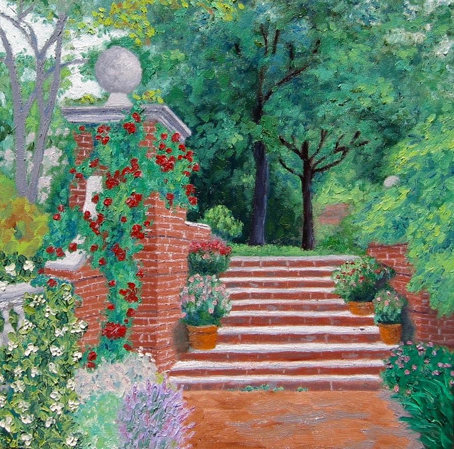 The Garden Stairs Painting by J Loren Reedy