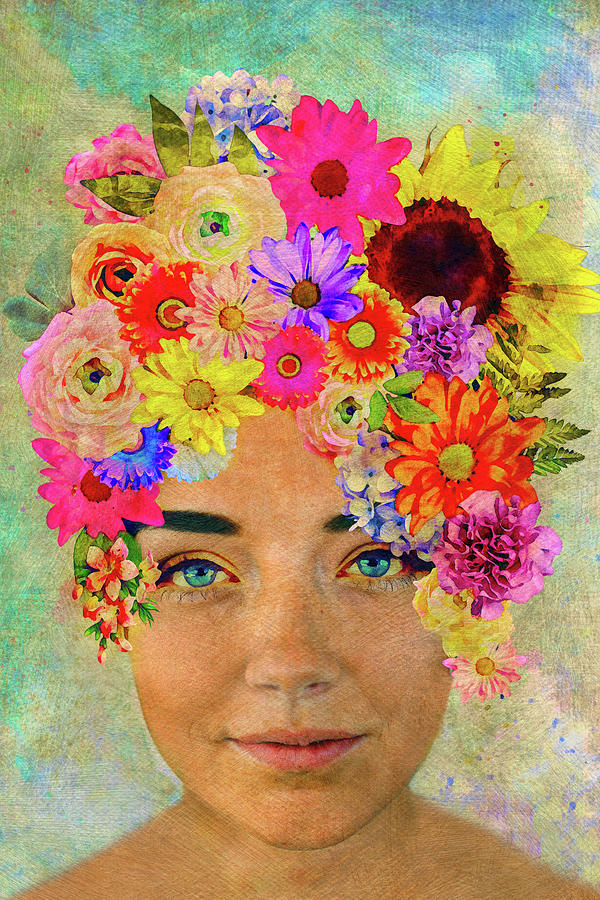 The Flower Gardener Mixed Media by Peggy Collins