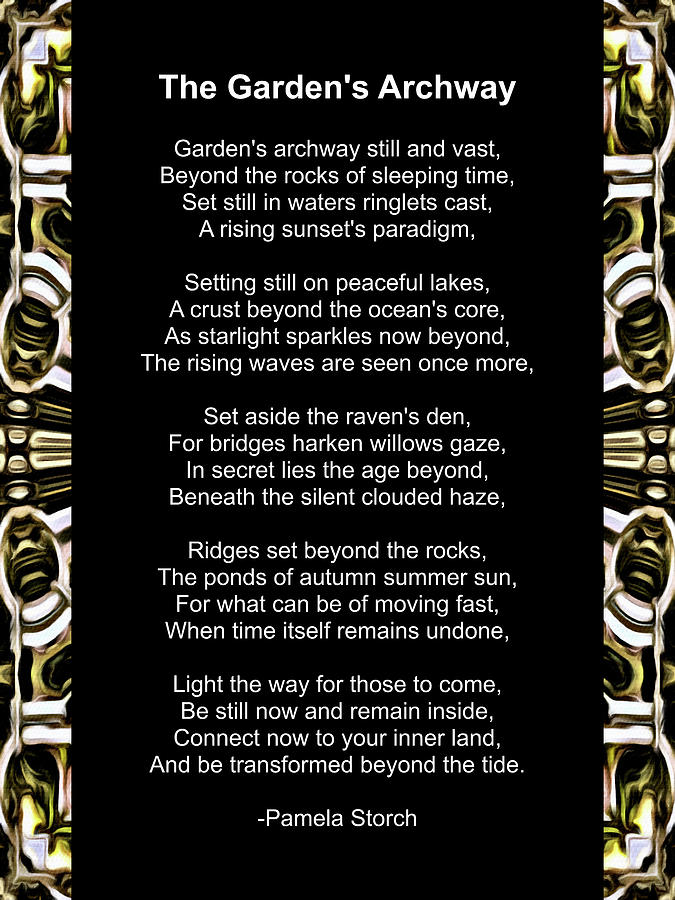 Garden Digital Art - The Gardens Archway Poem by Pamela Storch