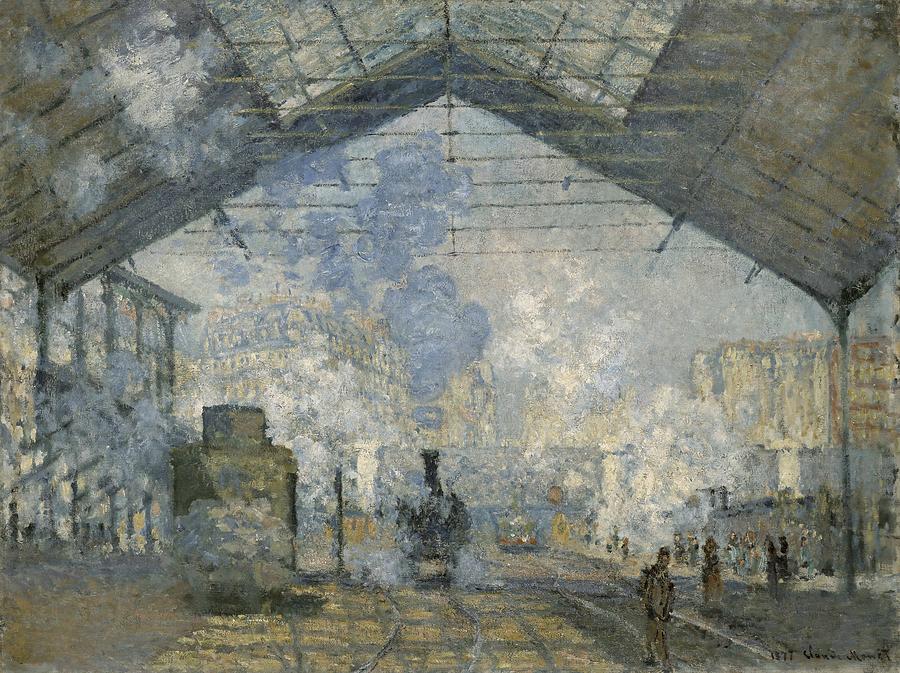 Claude Monet Painting - The Gare Saint Lazare        by Claude Monet