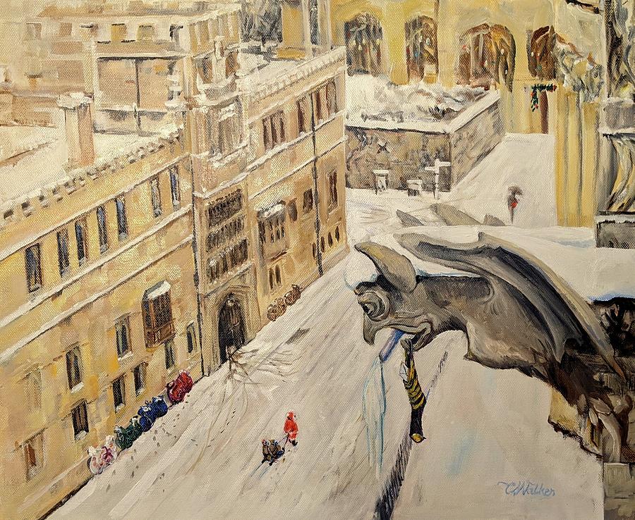 The Gargoyle Waits Painting by Chris Walker