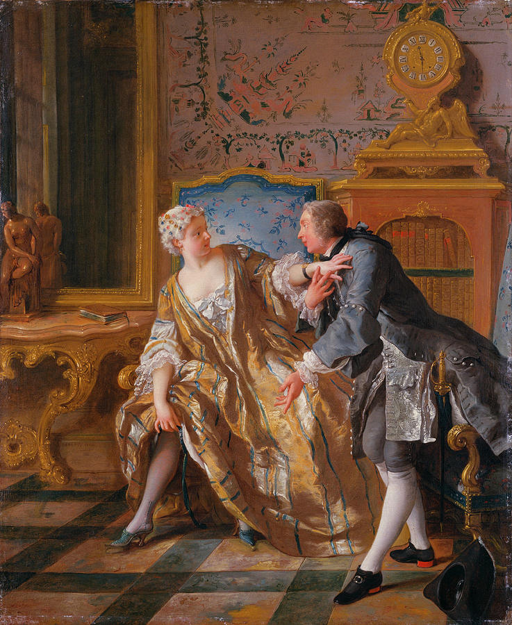 The Garter- high resolution - digitally enhanced Painting by Jean ...