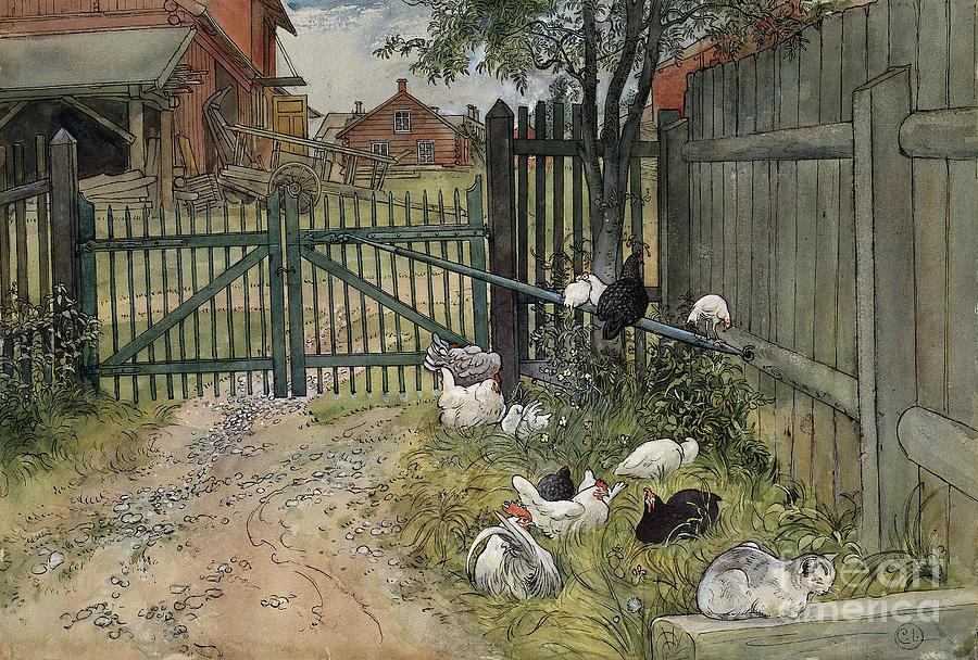 The Gate, c1895 Painting by Carl Larsson