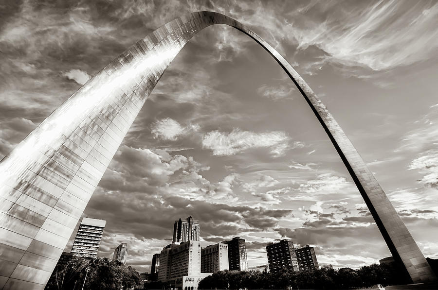 The Gateway Arch And Cityscape Of Saint Louis In Classic Sepia Photograph by Gregory Ballos