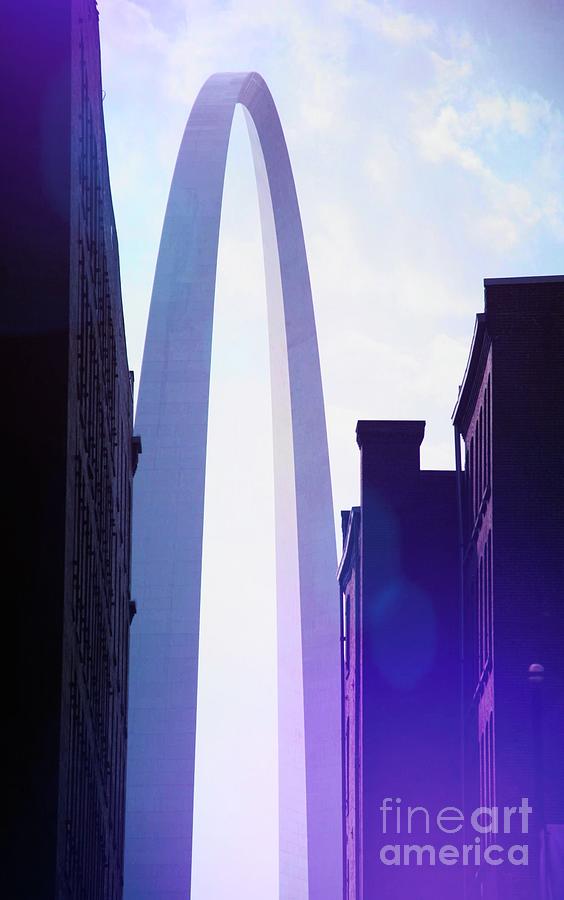 Sunset Photograph - The Gateway Arch - St. Louis, MO - Purple Haze by Chris Mautz
