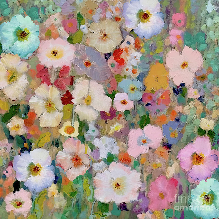 Flower Painting - The Gathering by Mindy Sommers