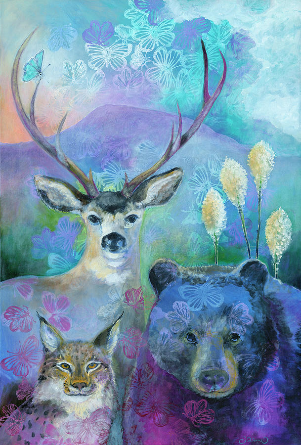Deer Painting - The Gathering Place by Jennifer Lommers