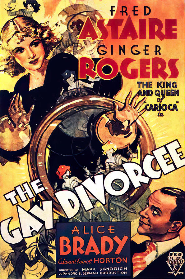 Fred Astaire Mixed Media - The Gay Divorcee, with Fred Astaire and Ginger Rogers, 1934 by Movie World Posters