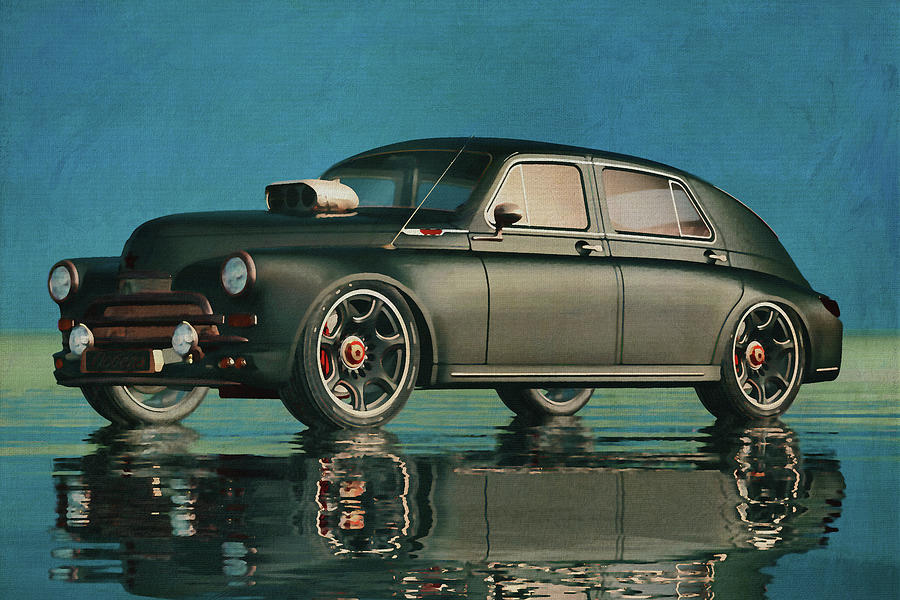 The GAZ M20V - A Classic Car From the Soviet Union Digital Art by Jan Keteleer