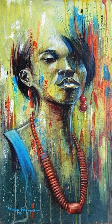 The gaze Painting by Segun Fagorusi - Fine Art America