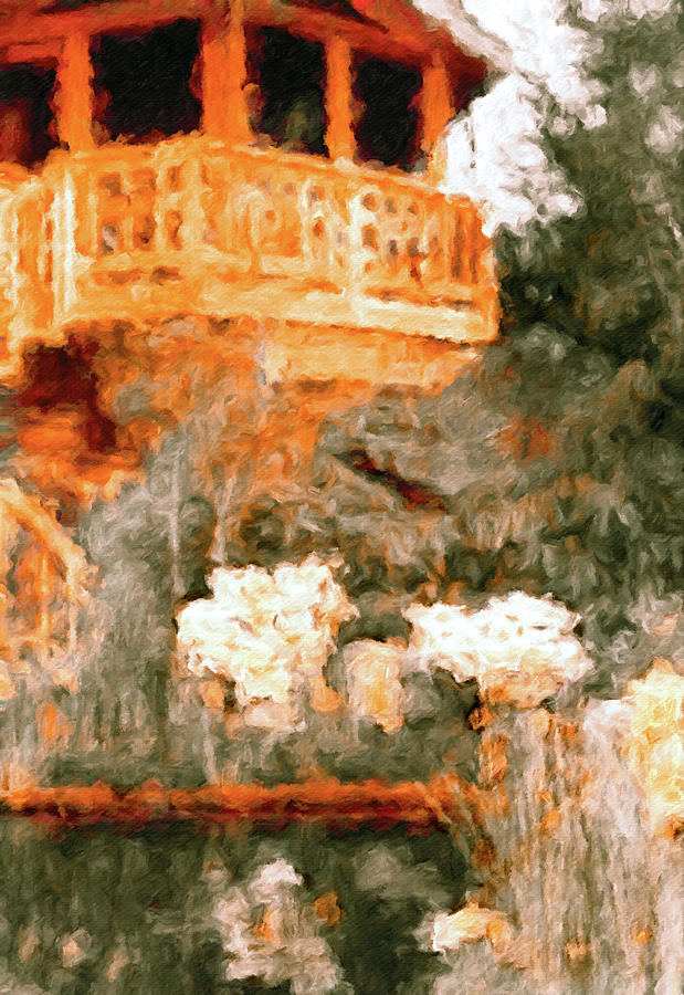 The Gazebo and the Pond Digital Art by Susan Maxwell Schmidt