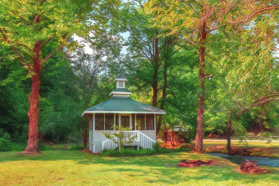 The Gazebo at Hidden Valley Watercolors Painting  Photograph by Debra and Dave Vanderlaan