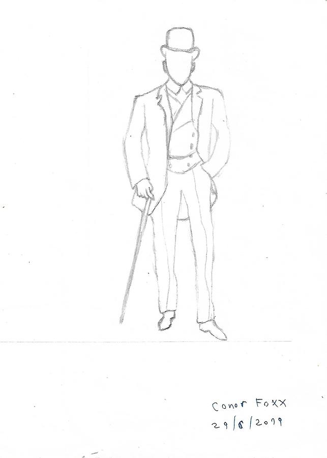 Drawing gentleman in a hat free image download